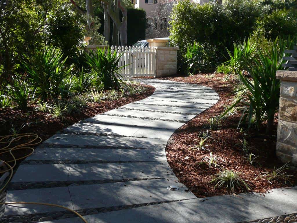 A garden path built with pavers